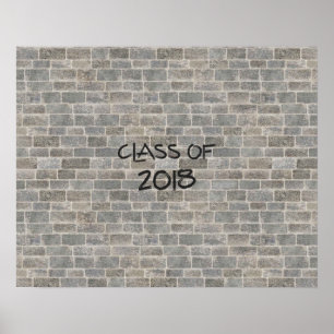 Klasse von 2018 Graue Backstein "Schreibt auf mein Poster