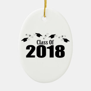 Klasse von 2018 Kappen und von Diplomen Keramik Ornament