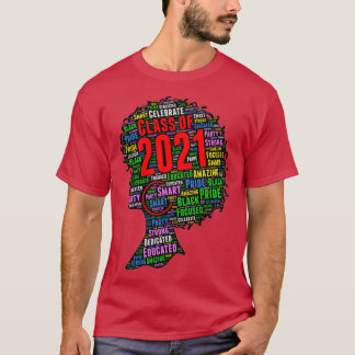 Klasse von 2021 Wörtern in Afro T-Shirt