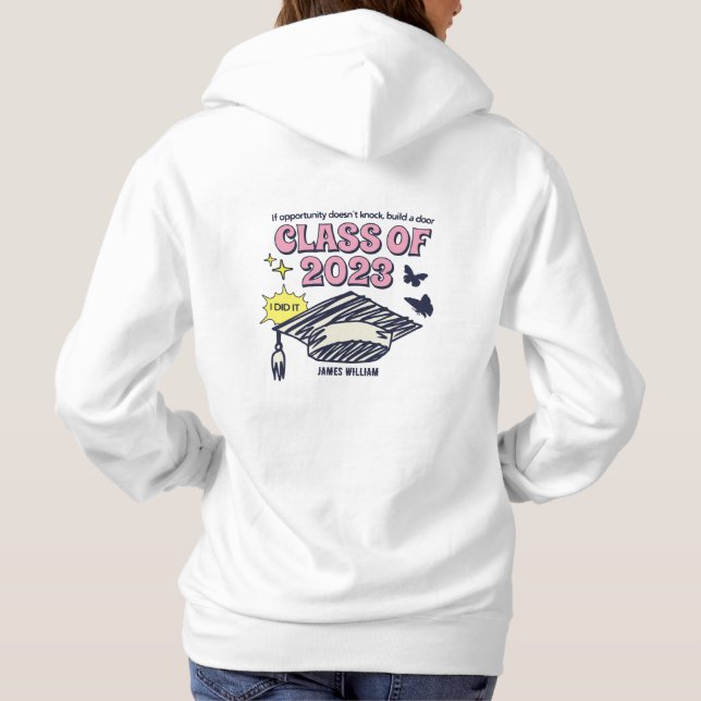 KLASSE VON 2023 - Anpassen - Name hinzufügen Hoodie (Rückseite)