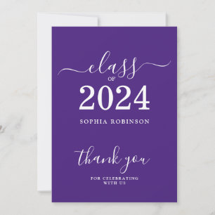 Klasse von 2024 Grad Lila Dankeschön-Karte Dankeskarte