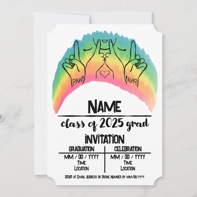 Klasse von 2025 Grad - PAH! Einladung (Vorderseite)