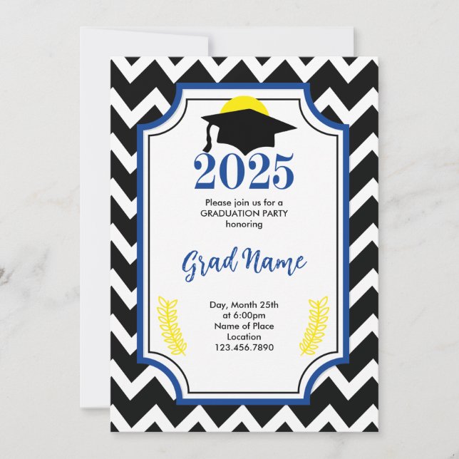 Klasse von 2025 Grad Party Einladung (Vorderseite)