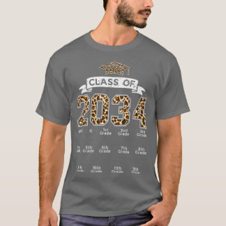 Klasse von 2034 wächst mit mir Handprint Leopard P T-Shirt