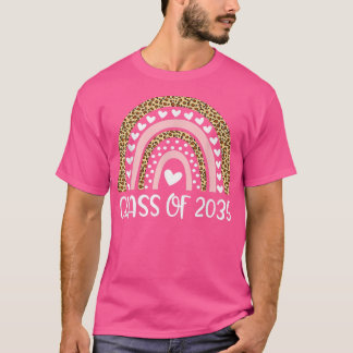 Klasse von 2035 Leopard Rainbow Heart Grow with me T-Shirt