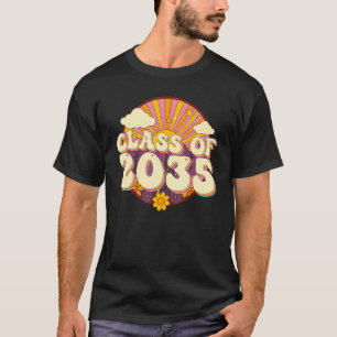 Klasse von 2035 zurück in die Schule Groovy Retro T-Shirt