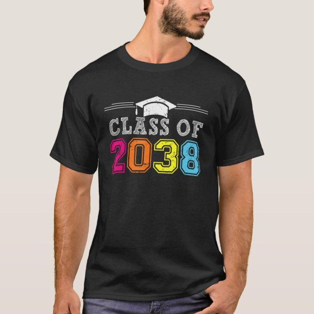 Klasse von 2038 wächst mit mir Abschluss ersten Ta T-Shirt (Vorderseite)