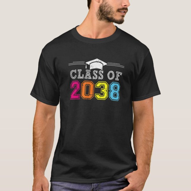 Klasse von 2038 wächst mit mir Abschluss ersten Ta T-Shirt (Vorderseite)