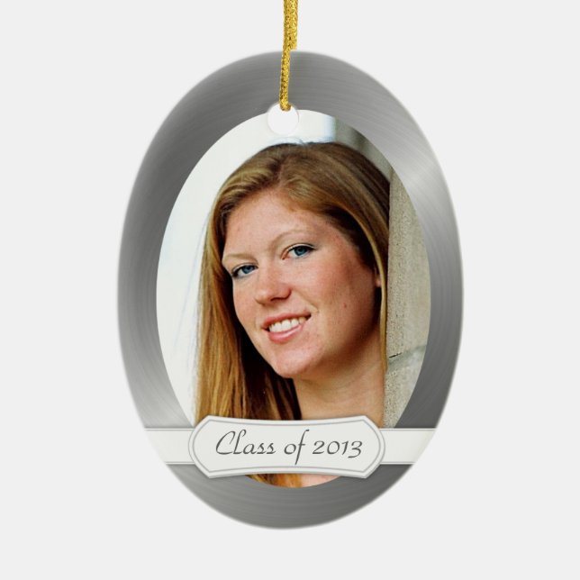 Klasse von Abschluss-Andenken 2014 mit Ihrem Foto Keramik Ornament (Vorne)