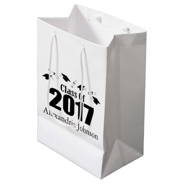Klasse von Abschluss-Geschenk-Tasche 2017 Mittlere Geschenktüte (Vorderseite Schrägansicht)