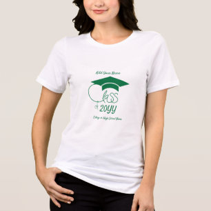 Klasse von-Dunkelgrüner Abschluss Hut-Individuell Tri-Blend Shirt