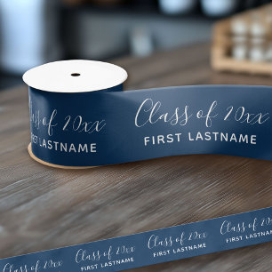 Klasse von Jahr und Name - Navy Blue kann sich änd Satinband