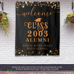 Klasse Wiedersehen Black Orange Welcome Class Year Wandteppich