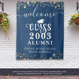 Klasse Wiedersehen Blue Welcome Class Year Alumni Wandteppich