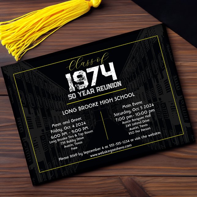 Klasse Wiedersehen Elegant Black - 50 Jahre Wieder Einladung (Von Creator hochgeladen)