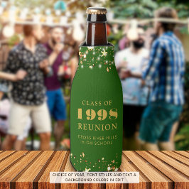Klasse Wiedersehen Green Gold Stars Personalisiert Flaschenkühler