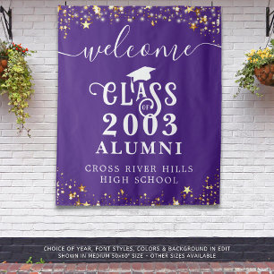 Klasse Wiedersehen Lila Welcome Class Year Alumni Wandteppich