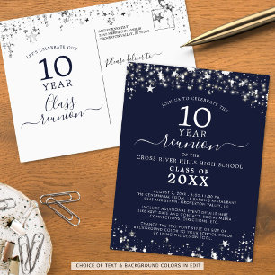 Klasse Wiedersehen Navy Blue Stars leuchten jedes Postkarte