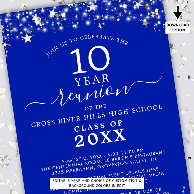 Klasse Wiedersehen Royal Blue Stars leuchten jedes Einladung (Von Creator hochgeladen)