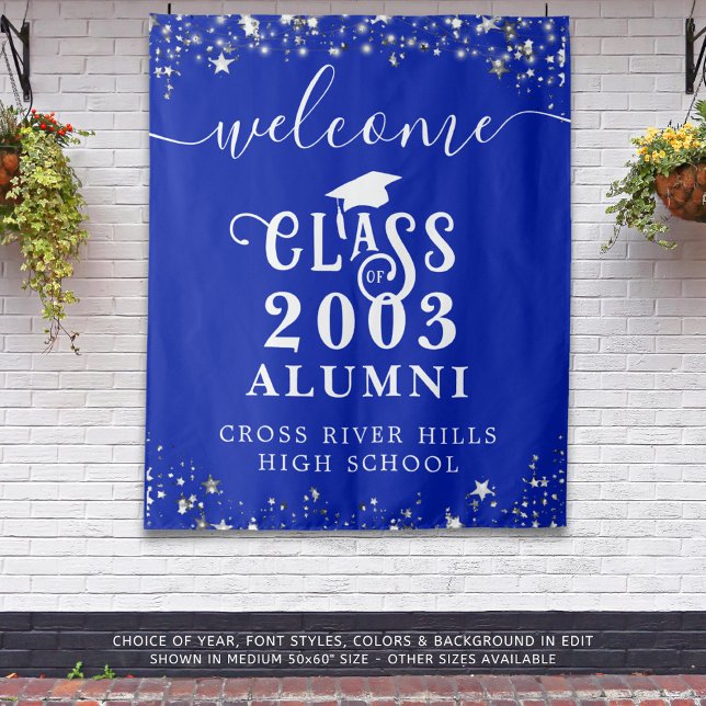 Klasse Wiedersehen Royal Blue Welcome Class Year A Wandteppich (Von Creator hochgeladen)