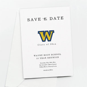 Klasse-Wiedersehen-Save the Date-Karte mit Logo Einladung