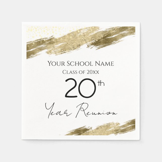 Klasse Wiedersehen White und Gold Napkins Serviette (Vorderseite)