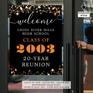Klasse Wiedersehen Year Welcome Black Orange Stars Poster