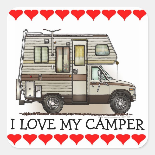 KlasseC Camper RV-Magnete Quadratischer Aufkleber (Vorderseite)