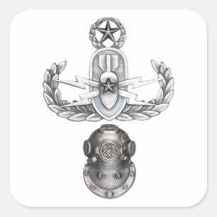 Klassen-Taucher Meister-EOD 2. Quadratischer Aufkleber