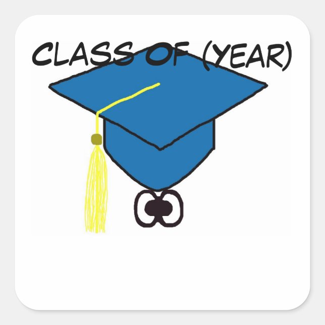 Klassen-Wiedersehen-Graduierungsklammern, Namensma Quadratischer Aufkleber (Vorderseite)