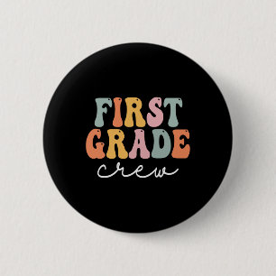 Klassenbesatzung Retro Groovy Vintage Erster Schul Button