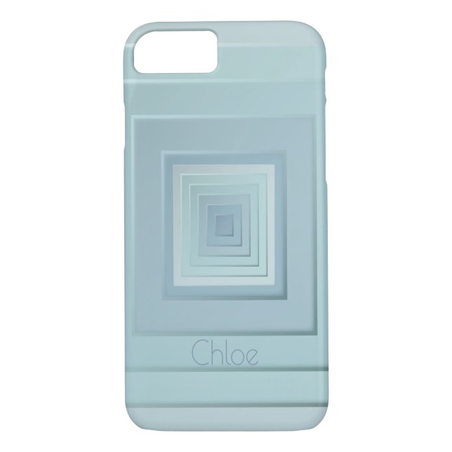 Klassengeometrische Quadrate (leichte Blues) Case-Mate iPhone Hülle (Rückseite)