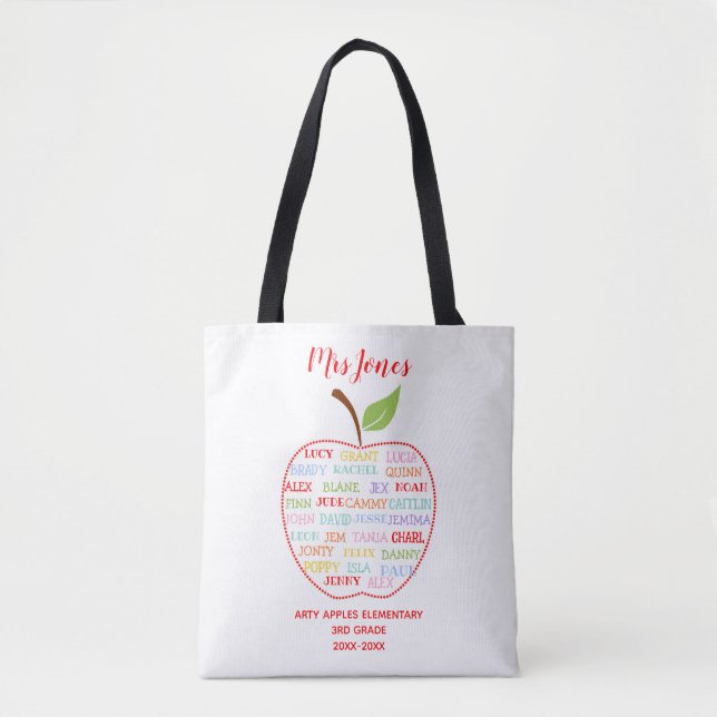 Klassennamen Lehrer danke Ihnen Apfelwortkunst Tasche (Vorderseite)