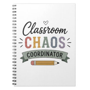 Klassenraum-Chaos-Koordinator Lustiger Lehrer Notizblock