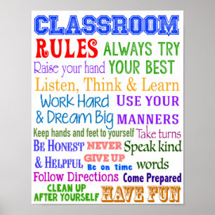 Klassenregeln, Lehrergeschenk, Geschenk für die Bi Poster