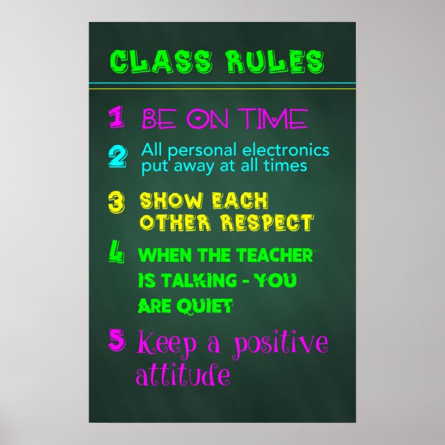 Klassenregeln Poster (Vorne)