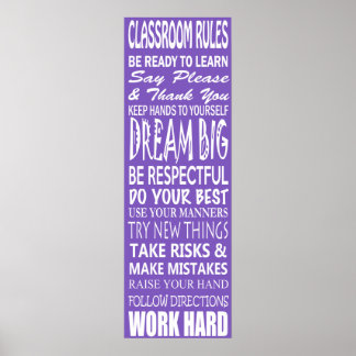 Klassenregeln Poster (Lila), 12" x 36"