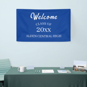 Klassentreffen Royalblau und Weiß Willkommen Banner