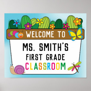 Klassenzimmer Begrüßung Unterschrift in unserem Ga Poster