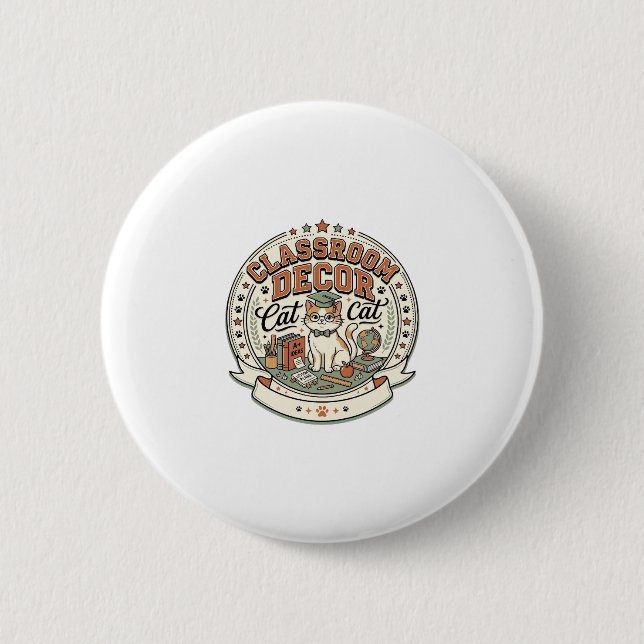 Klassenzimmer-Deko-Katze Klassenzimmer-Deko-Katze  Button (Vorderseite)
