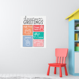 Klassenzimmer-Grüße Klassenzimmer-Bildungsplakat Poster