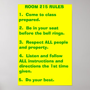 Klassenzimmer-Regeln Poster