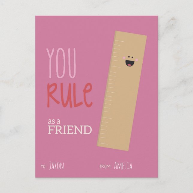 Klassenzimmer Valentine Feiertagspostkarte (Vorderseite)