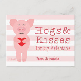 Klassenzimmer Valentine für Kinder Schweineschlach Feiertagspostkarte