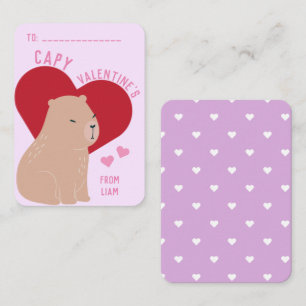 Klassenzimmer Valentinstag Capybara Capy Mitteilungskarte