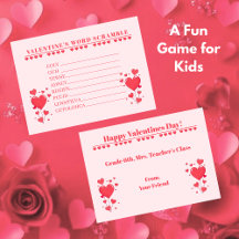 Klassenzimmer Valentinstag-Kartenspiel-Wortverwirr