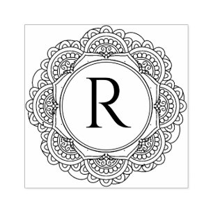 KLASSIC COOLES VERZIERTES MANDALA CUSTOM SCRIPT MO GUMMISTEMPEL