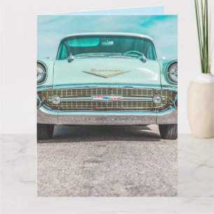 KLASSIC SKY BLUE CAR BIRTHDAY Grußkarte Karte