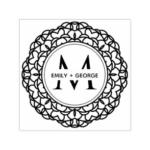 KLASSIC VERZIERT MANDALA CUSTOM MONOGRAM FAMILIENN PERMASTEMPEL