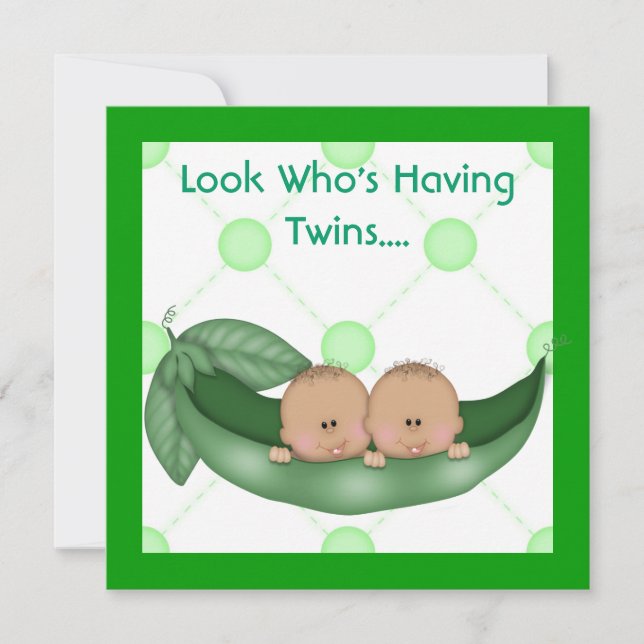 KLASSIC ZWEI FÄLLE IN EINER POD BABY SHOWER ZWEI I EINLADUNG (Vorderseite)